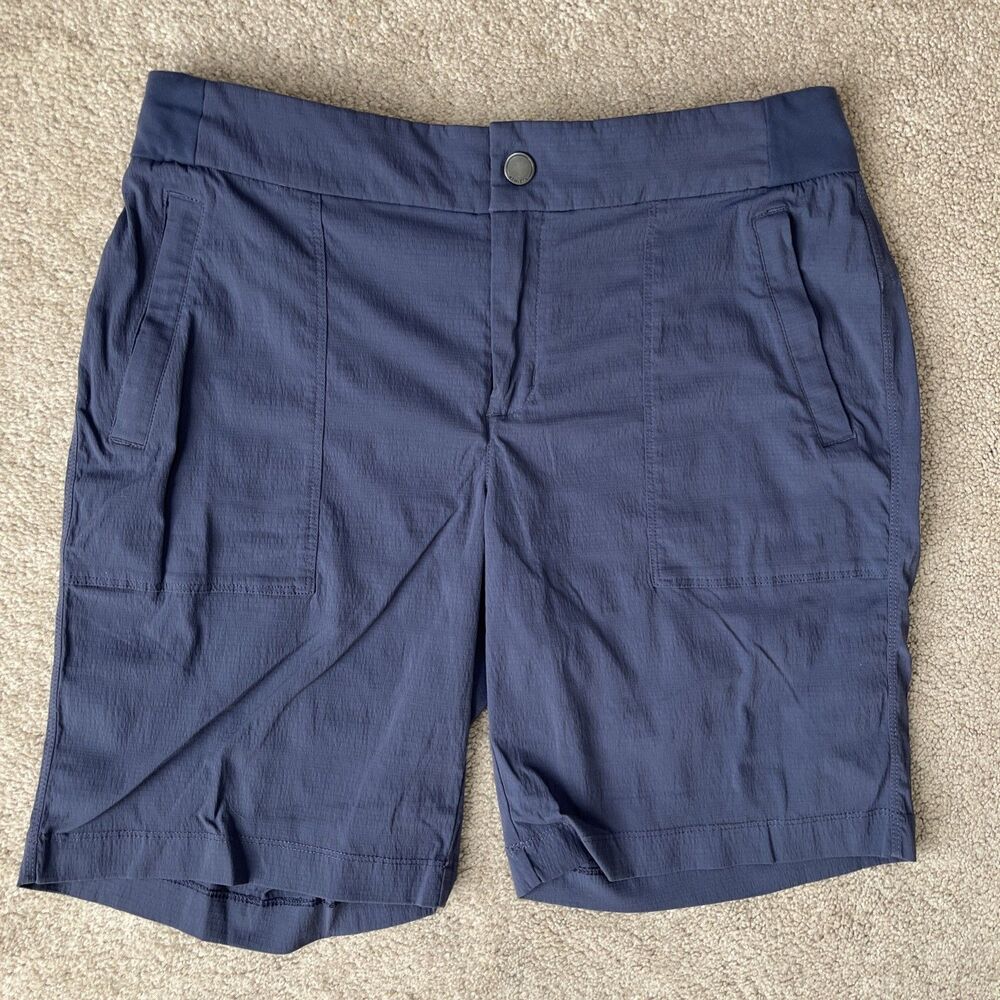 Athleta Trekkie Bermuda Shorts 2.0 Women 10 Blue Ripstop Hiking Outdoors 9”